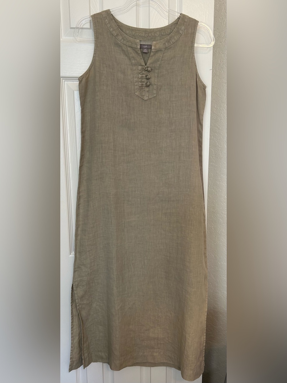 J. Jill 100% Linen sleeveless Dress in khaki